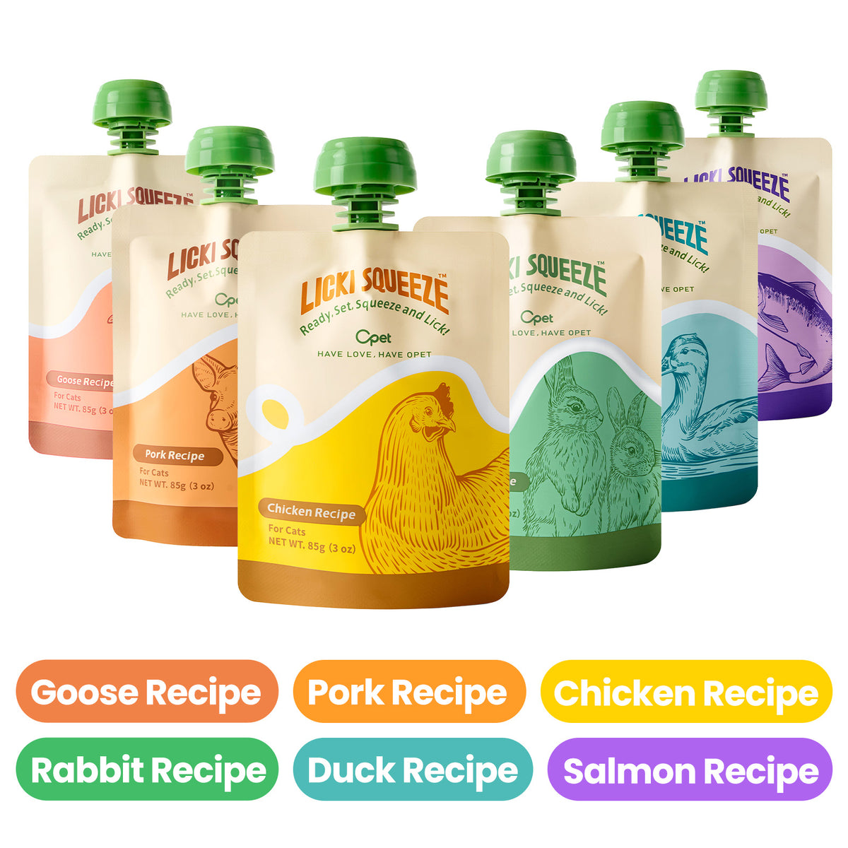 OPET Licki Squeeze Pate Wet Cat Food Lickable Bisque Treats