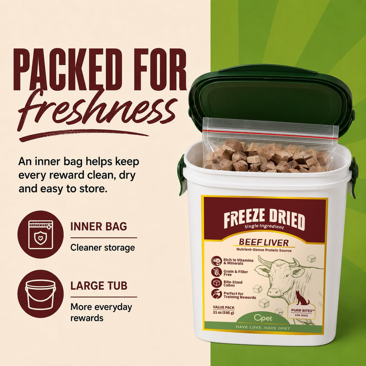 OPET Freeze Dried Beef Liver Treats for Dogs & Cats