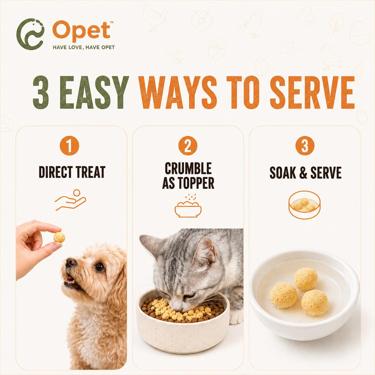 OPET Purr Bites Freeze Dried Cat Treats(Quail Egg Yolk, 2.8g)