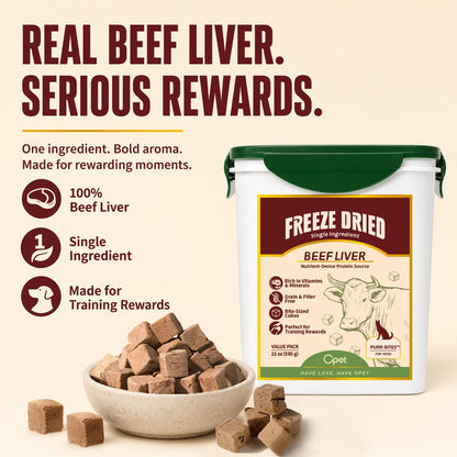 OPET Freeze Dried Beef Liver Treats for Dogs & Cats