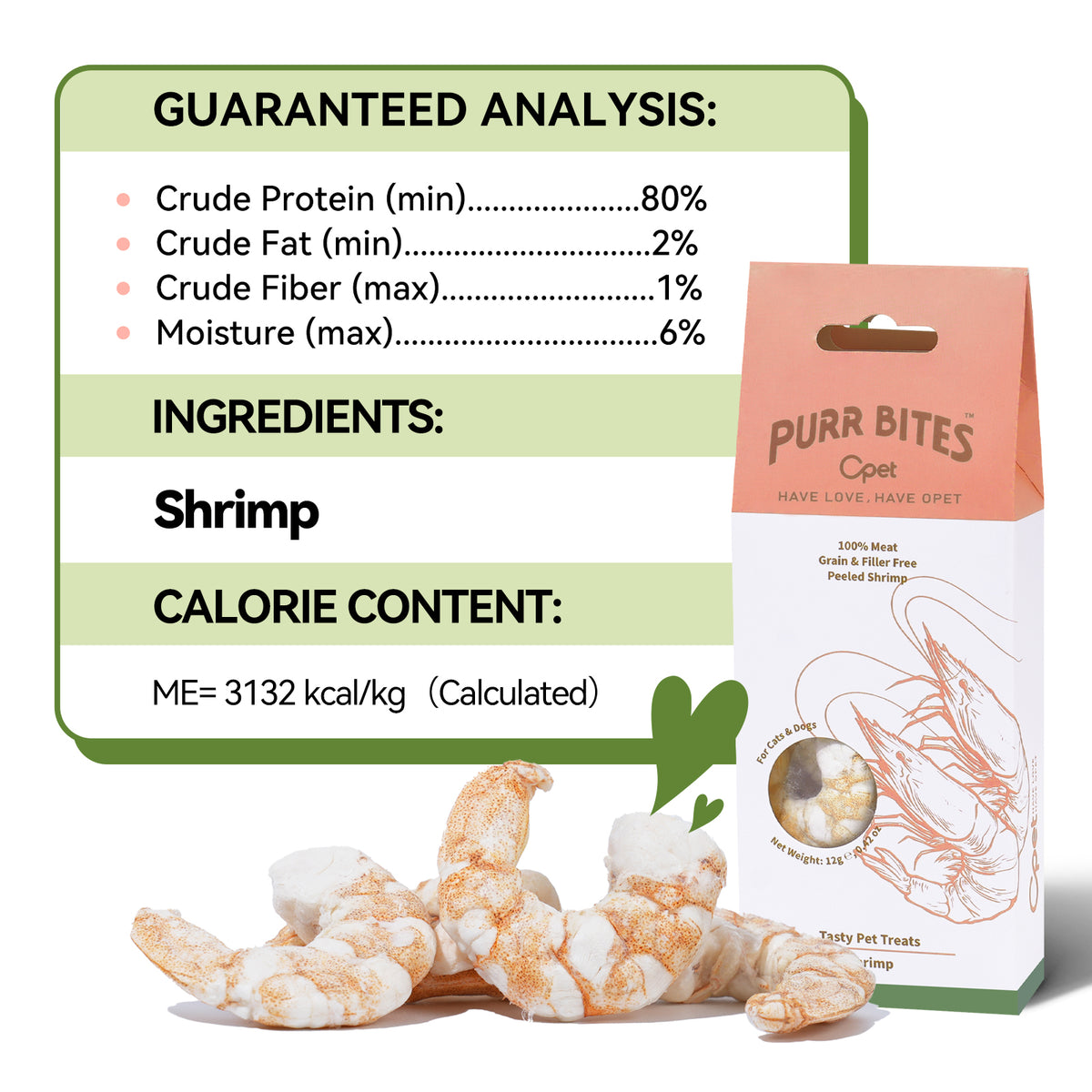 OPET Purr Bites Freeze Dried Cat Treats (Shrimp, 12g)