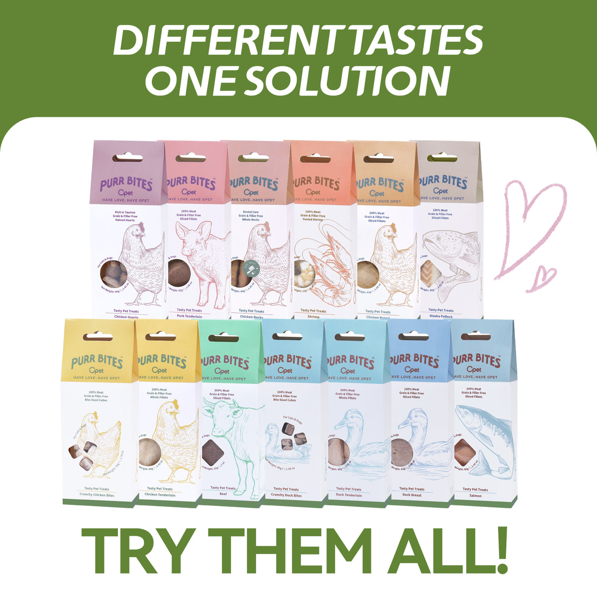 OPET Purr Bites Freeze Dried Cat Treats (Chicken Heart, 40g)